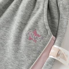 Dave&Bella Toddler Girls Navy Blue/Light Grey Loose Sports Casual Pants