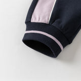 Dave&Bella Toddler Girls Navy Blue/Light Grey Loose Sports Casual Pants