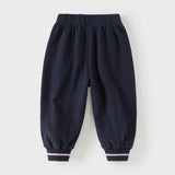 Dave&Bella Toddler Girls Navy Blue/Light Grey Loose Sports Casual Pants