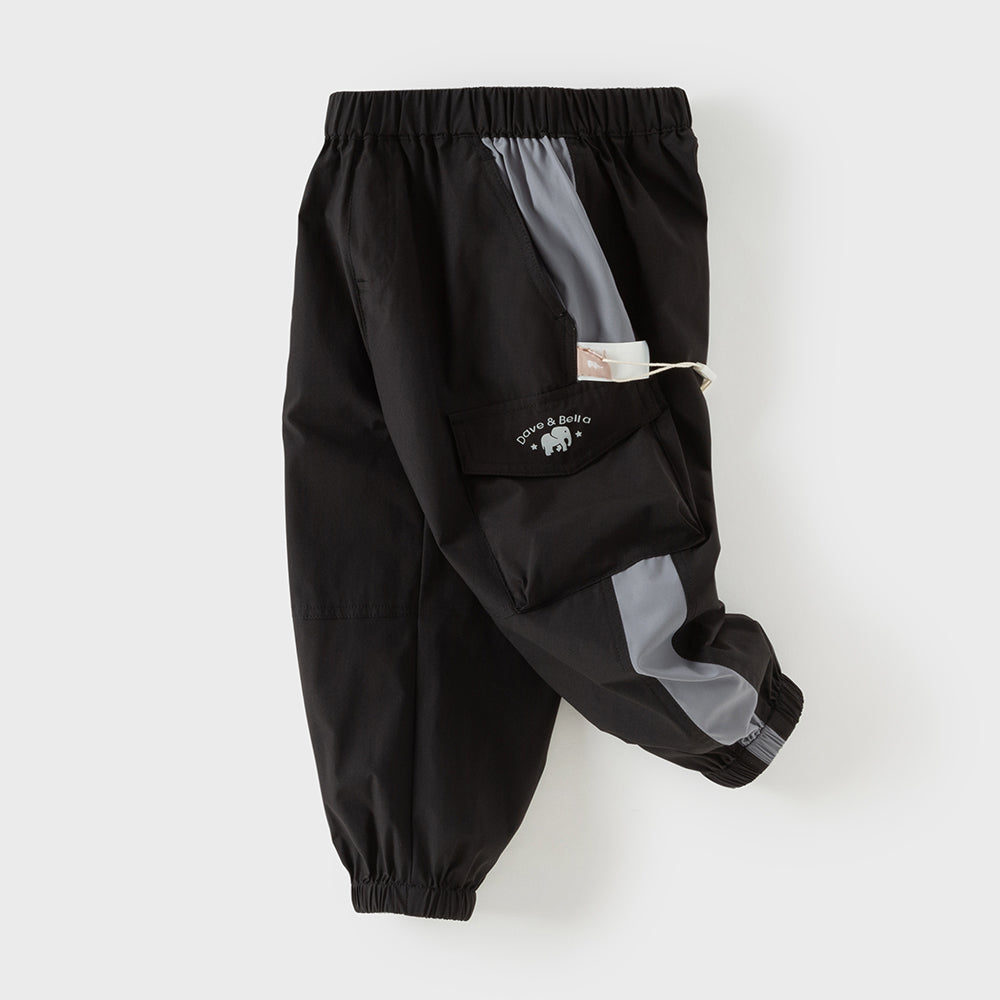 Dave&Bella Toddler Boys/Girls Versatile Adjustable-waistband Loose Drawstring Pants