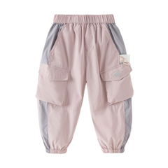 Dave&Bella Toddler Boys/Girls Versatile Adjustable-waistband Loose Drawstring Pants