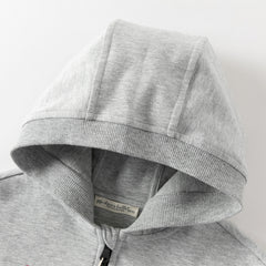 Dave&Bella Toddler Boys Casual Light Grey Outwear Long Sleeve Hooded Jackets