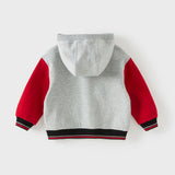 Dave&Bella Toddler Boys Casual Light Grey Outwear Long Sleeve Hooded Jackets