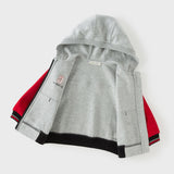 Dave&Bella Toddler Boys Casual Light Grey Outwear Long Sleeve Hooded Jackets