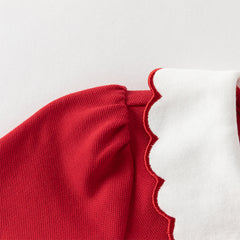 Dave&Bella Toddler Girls Charming Red Soft Long Sleeve Princess A-line Dress