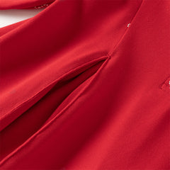 Dave&Bella Toddler Girls Charming Red Soft Long Sleeve Princess A-line Dress