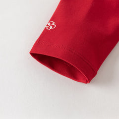 Dave&Bella Toddler Girls Charming Red Soft Long Sleeve Princess A-line Dress