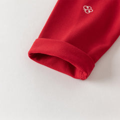 Dave&Bella Toddler Girls Charming Red Soft Long Sleeve Princess A-line Dress