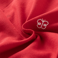 Dave&Bella Toddler Girls Charming Red Soft Long Sleeve Princess A-line Dress