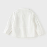 Dave&Bella Kids Boys Beige Turndown Collar Long Sleeve Cotton Shirts Tops