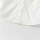 Dave&Bella Kids Boys Beige Turndown Collar Long Sleeve Cotton Shirts Tops
