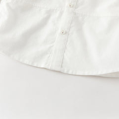 Dave&Bella Kids Boys Beige Turndown Collar Long Sleeve Cotton Shirts Tops