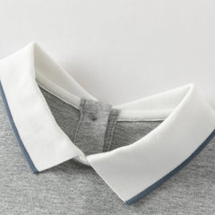 Dave&Bella Toddler Boys Light Grey Dog Print Long Sleeve Top Pant Suits