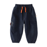Dave&Bella Toddler Boys Grey Blue/Denim Blue Adjustable-waistband Wide Jeans