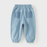 Dave&Bella Toddler Boys Grey Blue/Denim Blue Adjustable-waistband Wide Jeans