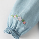 Dave&Bella Toddler Girls Fashion Denim Blue Turtle Soft Cotton Denim Shirts