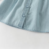 Dave&Bella Toddler Girls Fashion Denim Blue Turtle Soft Cotton Denim Shirts