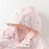 Dave&Bella Toddler Girls/Boys Multi-color Cute Print Outwear Hooded Jackets