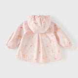 Dave&Bella Toddler Girls Yellow/Pink Playful Animal Print Outwear Lightweight Jackets
