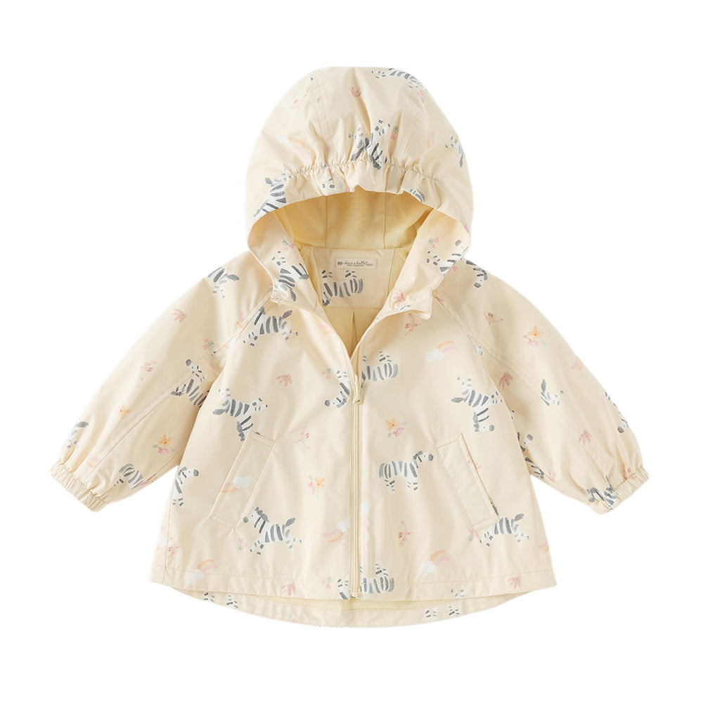Dave&Bella Toddler Girls Yellow/Pink Playful Animal Print Outwear Lightweight Jackets