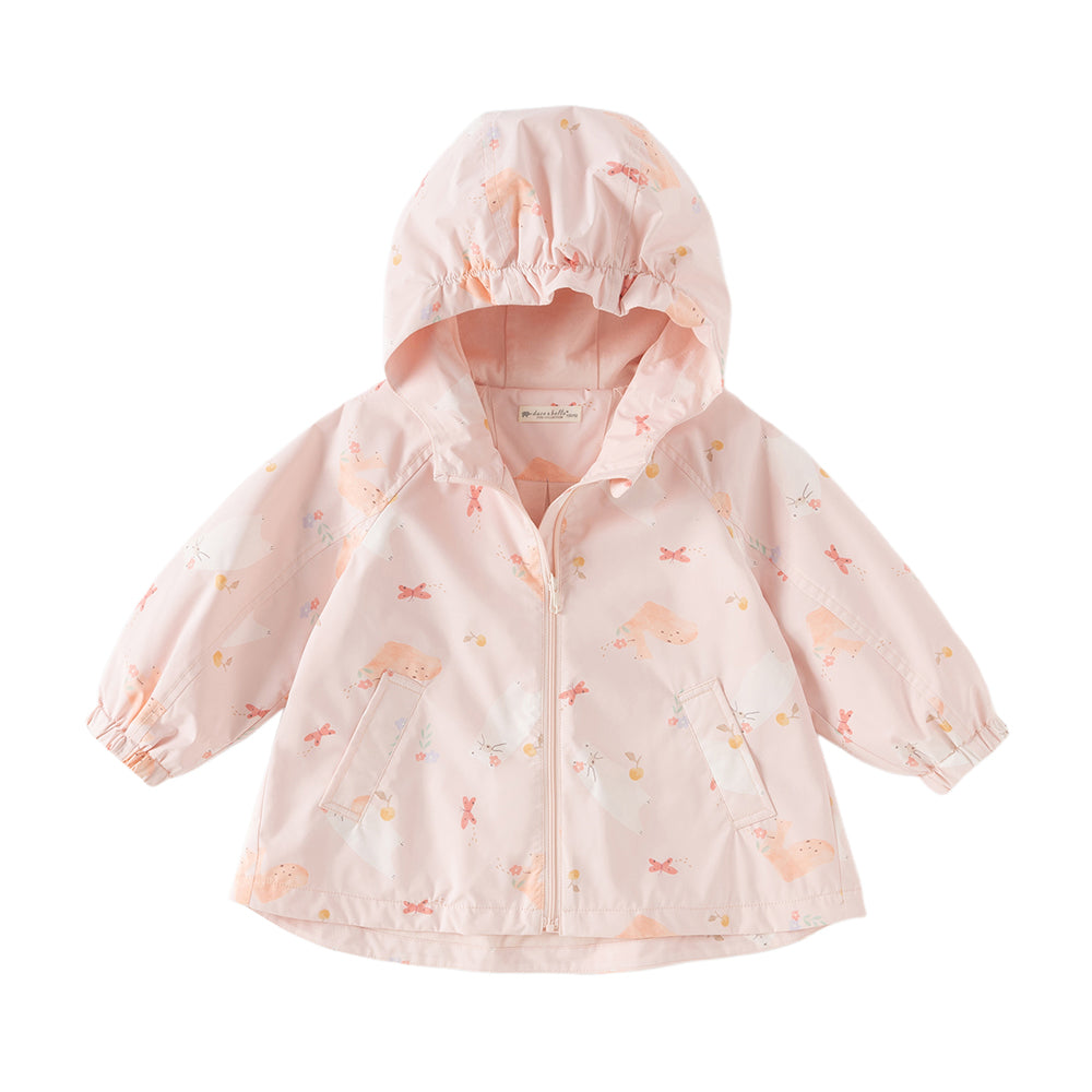 Dave&Bella Toddler Girls Yellow/Pink Playful Animal Print Outwear Lightweight Jackets