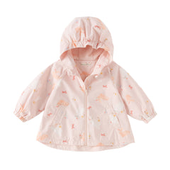 Dave&Bella Toddler Girls Yellow/Pink Playful Animal Print Outwear Lightweight Jackets