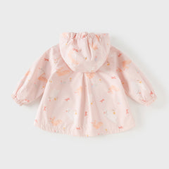 Dave&Bella Toddler Girls Yellow/Pink Playful Animal Print Outwear Lightweight Jackets
