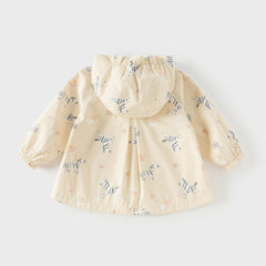 Dave&Bella Toddler Girls Yellow/Pink Playful Animal Print Outwear Lightweight Jackets