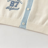 Dave&Bella Toddler Boys Casual Beige Soft Cotton Outwear Cardigans