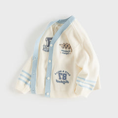 Dave&Bella Toddler Boys Casual Beige Soft Cotton Outwear Cardigans
