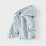 Dave&Bella Toddler Boys Blue Outwear Long Sleeve Hooded Lightweight Jackets