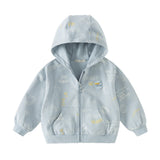 Dave&Bella Toddler Boys Blue Outwear Long Sleeve Hooded Lightweight Jackets