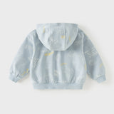 Dave&Bella Toddler Boys Blue Outwear Long Sleeve Hooded Lightweight Jackets