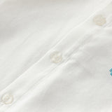 Dave&Bella Toddler Boys Gentle White Long Sleeve College-style Cotton Soft Shirt Tops