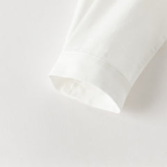 Dave&Bella Toddler Boys Gentle White Long Sleeve College-style Cotton Soft Shirt Tops