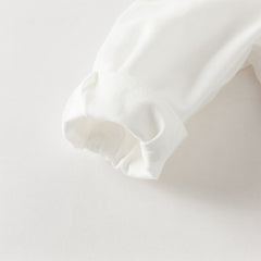 Dave&Bella Toddler Boys Gentle White Long Sleeve College-style Cotton Soft Shirt Tops