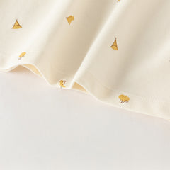 Dave&Bella Toddler Boys Casual Apricot Print Long Sleeve Formal Polos