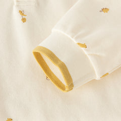 Dave&Bella Toddler Boys Casual Apricot Print Long Sleeve Formal Polos