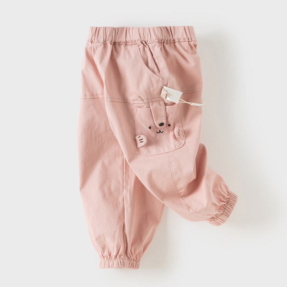 Dave&Bella Toddler Girls/Boys Pink/Green Cute Comfortable Drawstring Versatile Pants
