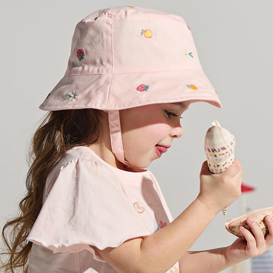 Dave&Bella Toddler Girls Peach Pink Breathable Cotton Fisherman Hats