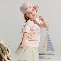 Dave&Bella Toddler Girls Peach Pink Breathable Cotton Fisherman Hats