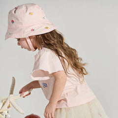 Dave&Bella Toddler Girls Peach Pink Breathable Cotton Fisherman Hats