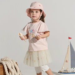 Dave&Bella Toddler Girls Peach Pink Breathable Cotton Fisherman Hats
