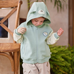 Dave&Bella Toddler Boys/Girls Green/Pink Cute Animal-shaped Outwear Hooded Coats