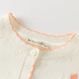 Dave&Bella Toddler Girls Casual Beige Lightweight Cotton Sweater Cardigans