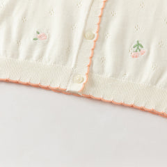 Dave&Bella Toddler Girls Casual Beige Lightweight Cotton Sweater Cardigans