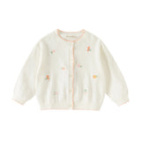 Dave&Bella Toddler Girls Casual Beige Lightweight Cotton Sweater Cardigans