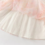 Dave&Bella Toddler Girls Adorable Pink Long Sleeve A-line Mesh Dress