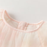 Dave&Bella Toddler Girls Adorable Pink Long Sleeve A-line Mesh Dress