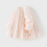 Dave&Bella Toddler Girls Adorable Pink Long Sleeve A-line Mesh Dress